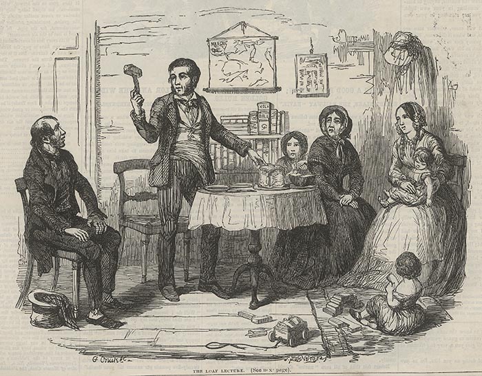 George Cruikshank (illustrator). "The Loaf Lecture." "British Workman" 1 (1855): 1.